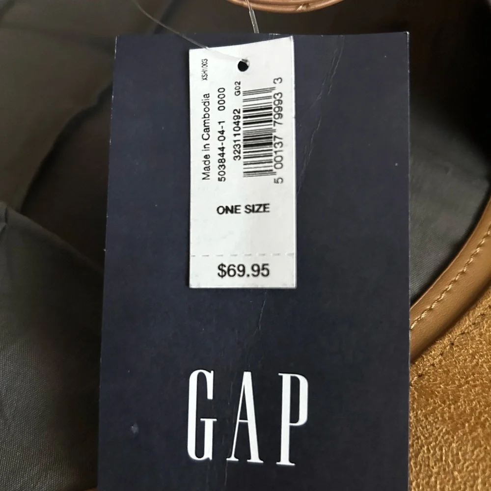 GAP NWT Vegan Suede Slouchy Tote Bag - Honey Brown
